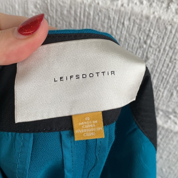 Anthropologie by Leifsdottir Teal Cropped Trouser Zipper at Ankle Pants sz 6 - Picture 9 of 10